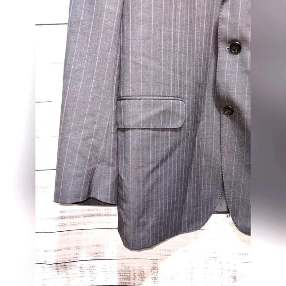 Corneliani S150's Wool Gray Pinstripe Suit Jacket size‎ 52R Italy Evening Event - Picture 3 of 9